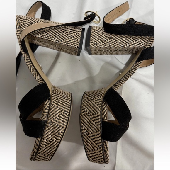 Jessica Simpson Boho Woven Block Heel Sandals Black Strap Size 8.5 - Picture 4 of 10